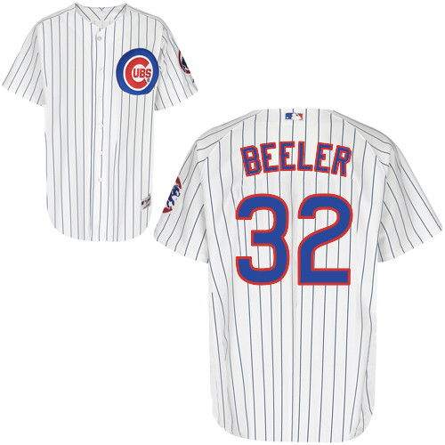 Dallas Beeler #32 MLB Jersey-Chicago Cubs Men's Authentic Home White Cool Base Baseball Jersey